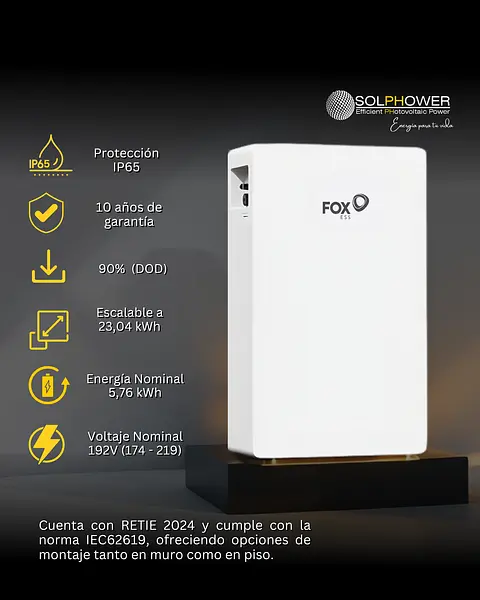 Batería De Almacenamiento De Alta Tensión Fox Ess Ep6